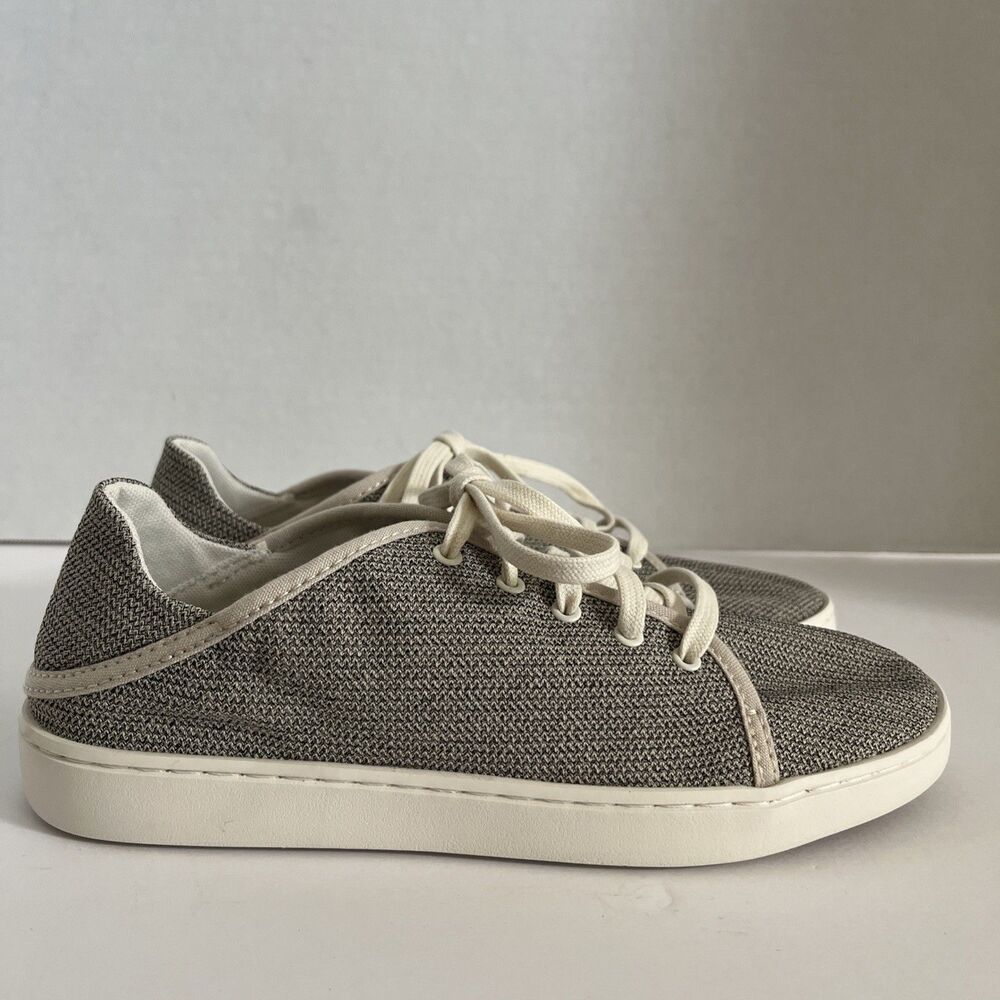 Olukai Pehuea Li Sneakers Drop In Heel Women Gray Mesh Breathable Casual SZ 7.5